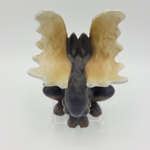 Whimsical Sitting Moose Signed Resin 6" - Picture 3 of 14